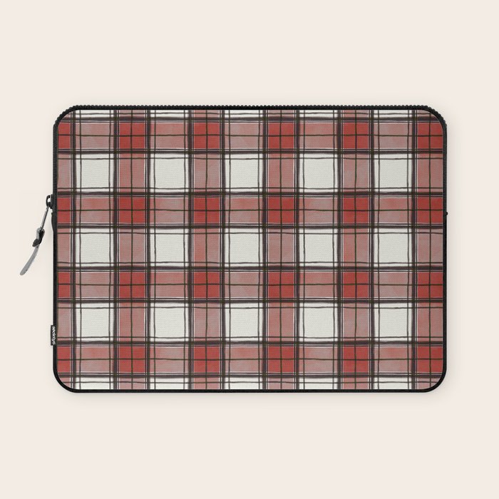 Holiday Plaids - Rustic checks Red Laptop Sleeve Gallery Image 1