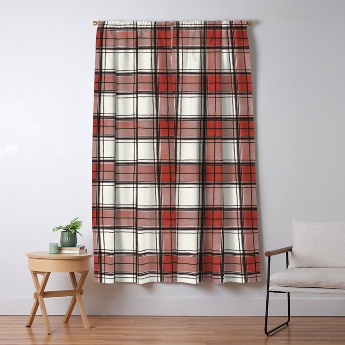 Holiday Plaids - Rustic checks Red Window Curtain Gallery Image 5