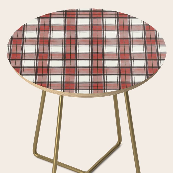 Holiday Plaids - Rustic checks Red Side Table Gallery Image 2