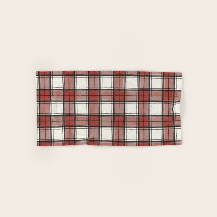 Holiday Plaids - Rustic checks Red Bath Towel Gallery Image 1