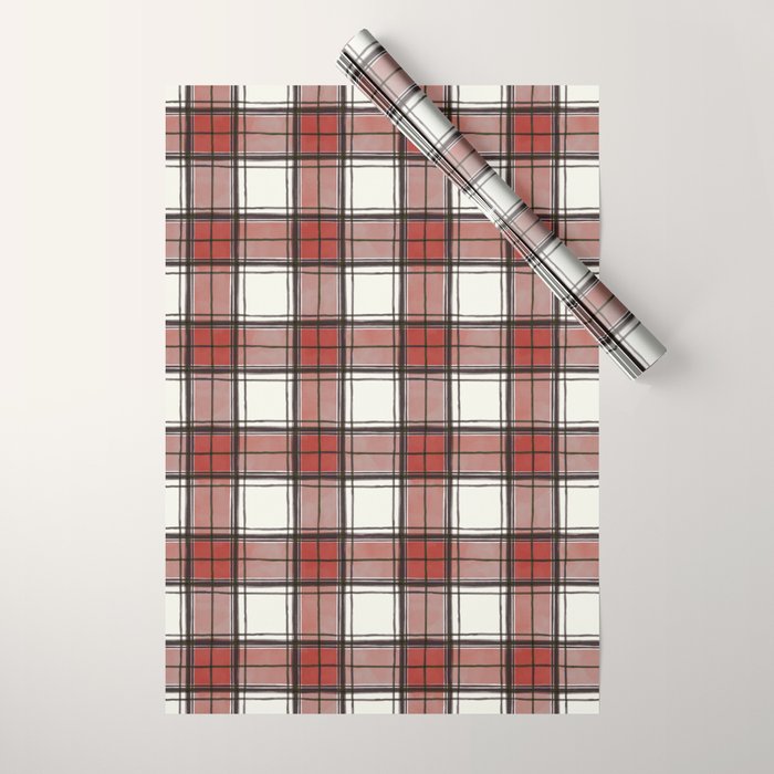 Holiday Plaids - Rustic checks Red Wrapping Paper Gallery Image 1
