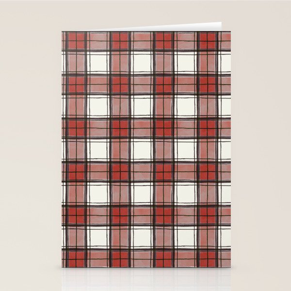 Holiday Plaids - Rustic checks Red Stationery Card Gallery Image 2