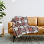 Holiday Plaids - Rustic checks Red Throw Blanket Gallery Image 1