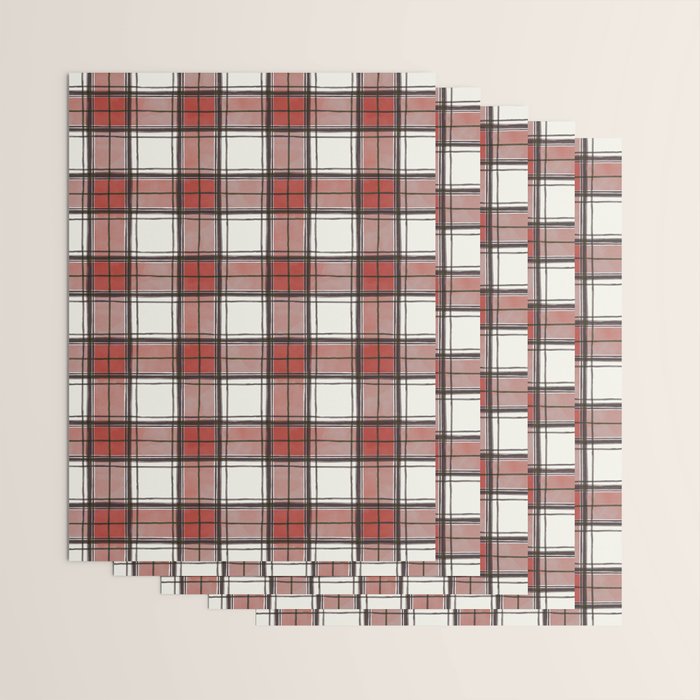 Holiday Plaids - Rustic checks Red Wrapping Paper Gallery Image 3
