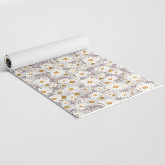 Purple chamomile pattern Yoga Mat Gallery Image 2