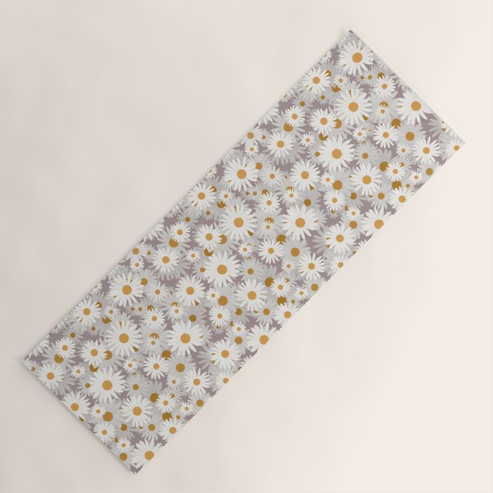 Purple chamomile pattern Yoga Mat Gallery Image 1