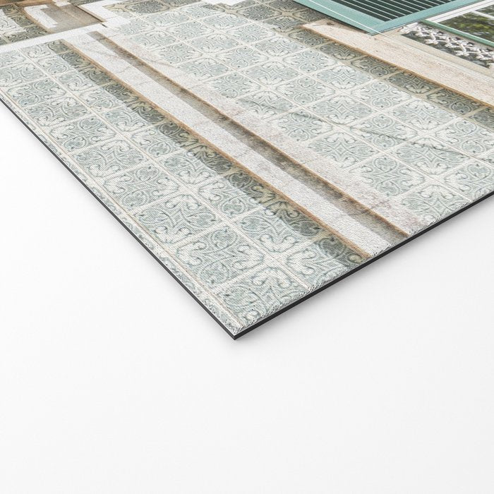 Laundry Day in Sintra | Tiled House in Portugal Art print | Street Travel Photography in Soft Pastel Colors Welcome Mat Gallery Image 2