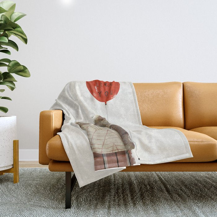 i like you Throw Blanket Gallery Image 1