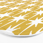 Atomic Age 1950s Retro Starburst Pattern in White and Light Mustard Bath Mat Gallery Image 3