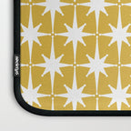 Atomic Age 1950s Retro Starburst Pattern in White and Light Mustard Laptop Sleeve Gallery Image 3