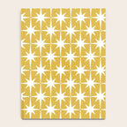 Atomic Age 1950s Retro Starburst Pattern in White and Light Mustard Notebook Gallery Image 4