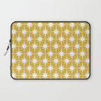 Atomic Age 1950s Retro Starburst Pattern in White and Light Mustard Laptop Sleeve Gallery Image 1
