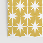 Atomic Age 1950s Retro Starburst Pattern in White and Light Mustard Poster Gallery Image 3