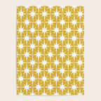 Atomic Age 1950s Retro Starburst Pattern in White and Light Mustard Poster Gallery Image 4
