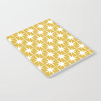 Atomic Age 1950s Retro Starburst Pattern in White and Light Mustard Notebook Gallery Image 2