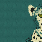 Majestic Cheetah - Bold Wildcat Design with Teal Background Coffee Mug Gallery Image 2
