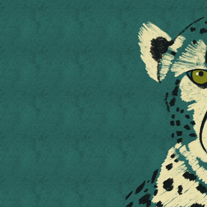 Majestic Cheetah - Bold Wildcat Design with Teal Background Coffee Mug Gallery Image 2