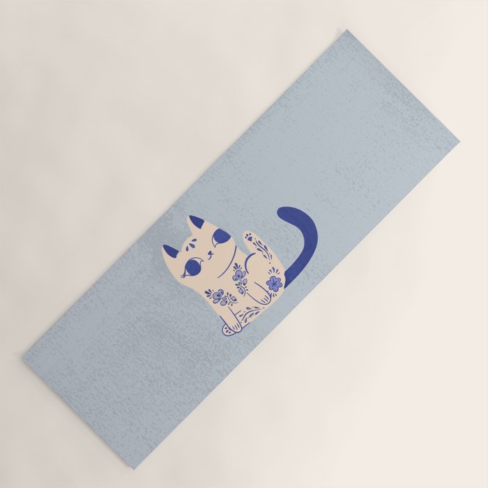 Delft Pottery Cat Butt Yoga Mat Gallery Image 1