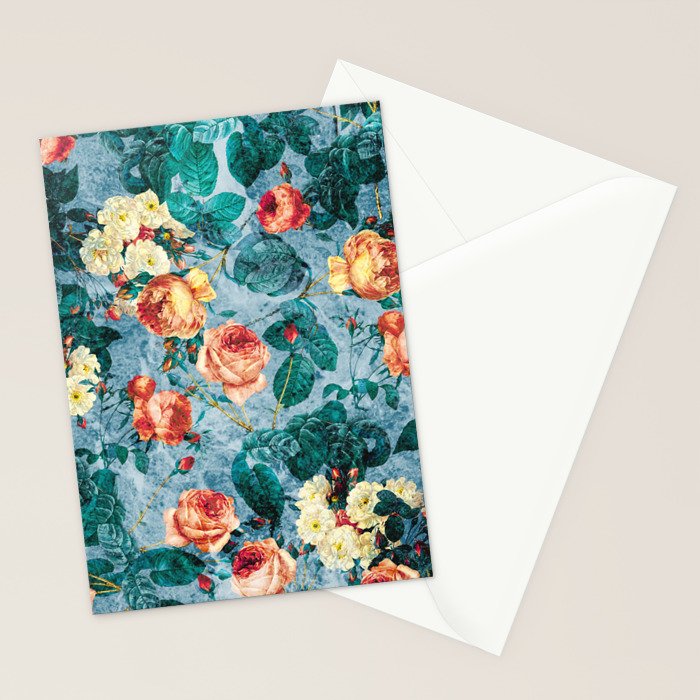 Floral and Marble Texture II Stationery Card Gallery Image 2