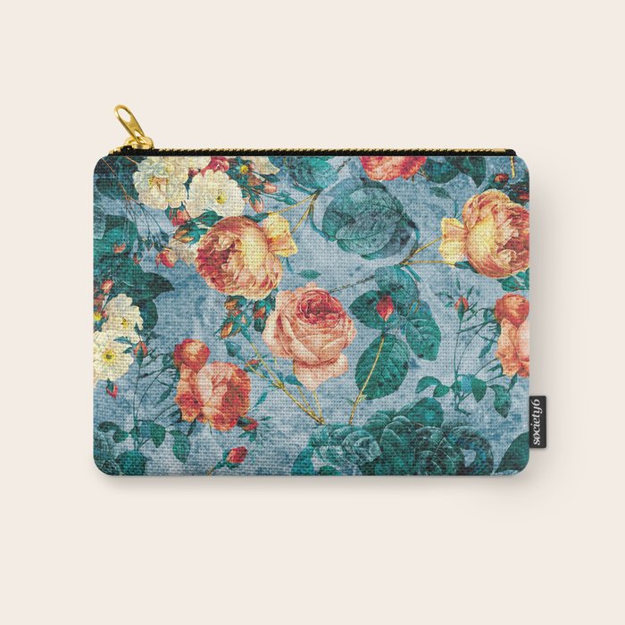 Floral and Marble Texture II Carry All Pouch Gallery Image 1
