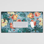 Floral and Marble Texture II Desk Mat Gallery Image 1