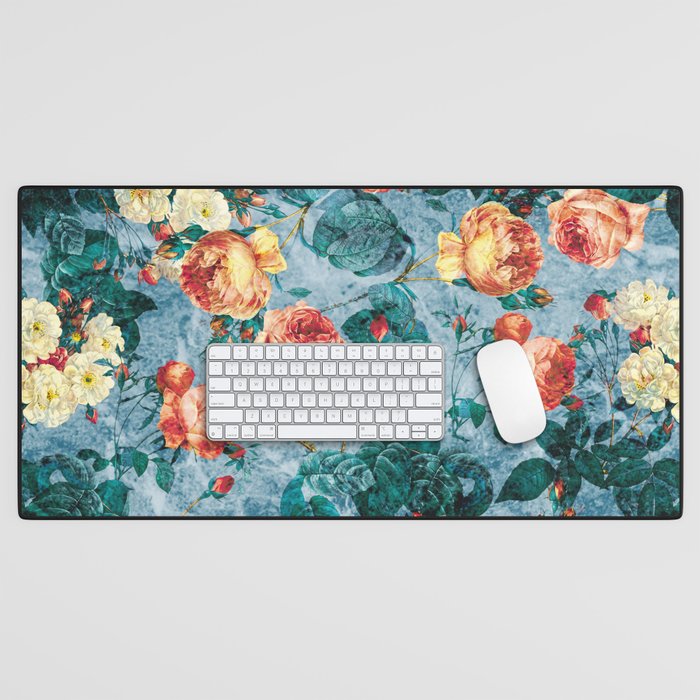 Floral and Marble Texture II Desk Mat Gallery Image 1