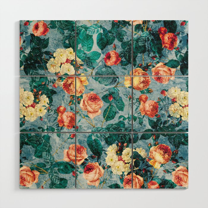 Floral and Marble Texture II Wood Wall Art Gallery Image 1