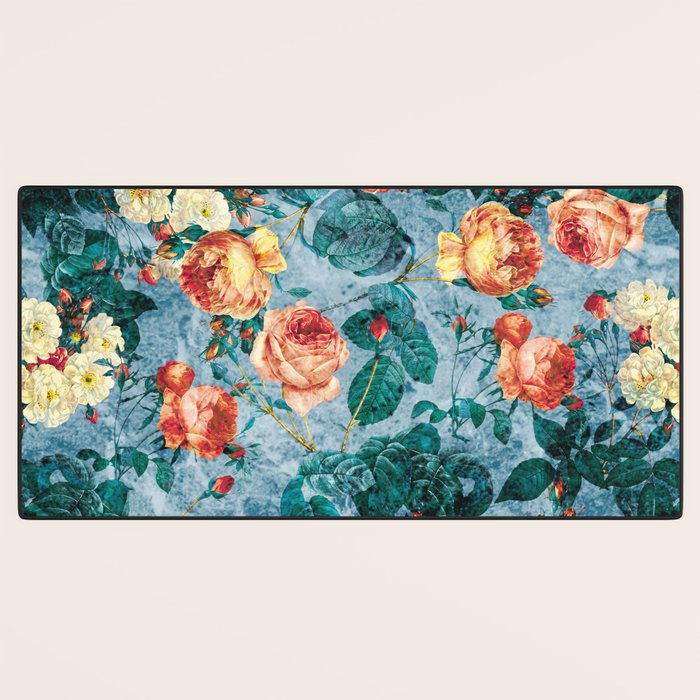 Floral and Marble Texture II Desk Mat Gallery Image 3