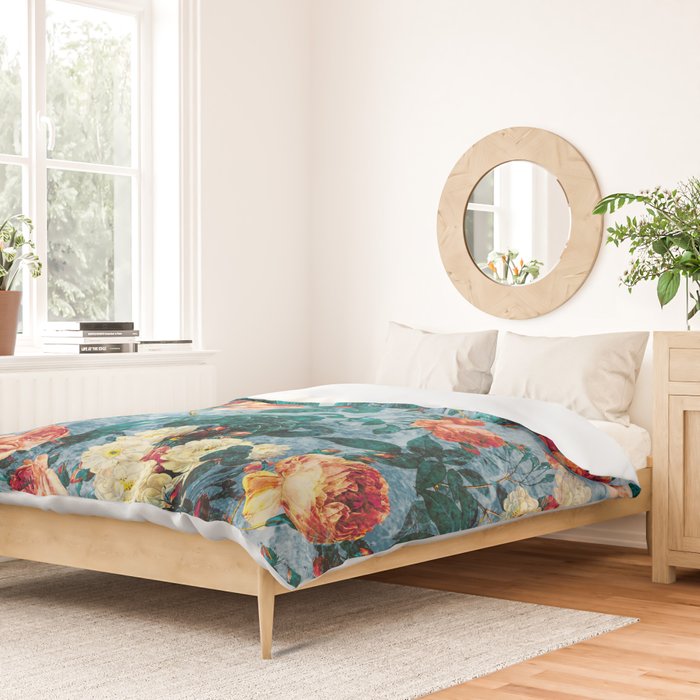 Floral and Marble Texture II Duvet Cover Gallery Image 2