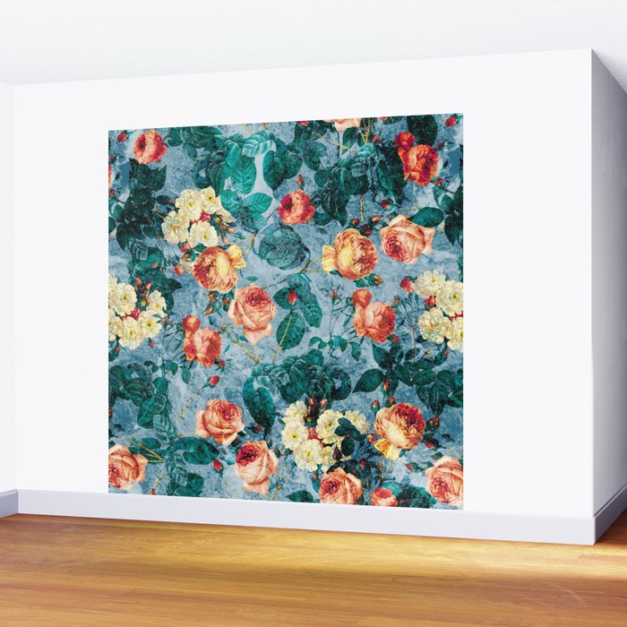 Floral and Marble Texture II Wall Mural Gallery Image 2
