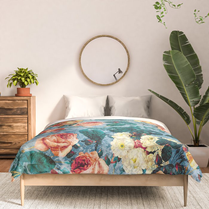 Floral and Marble Texture II Comforter Gallery Image 3