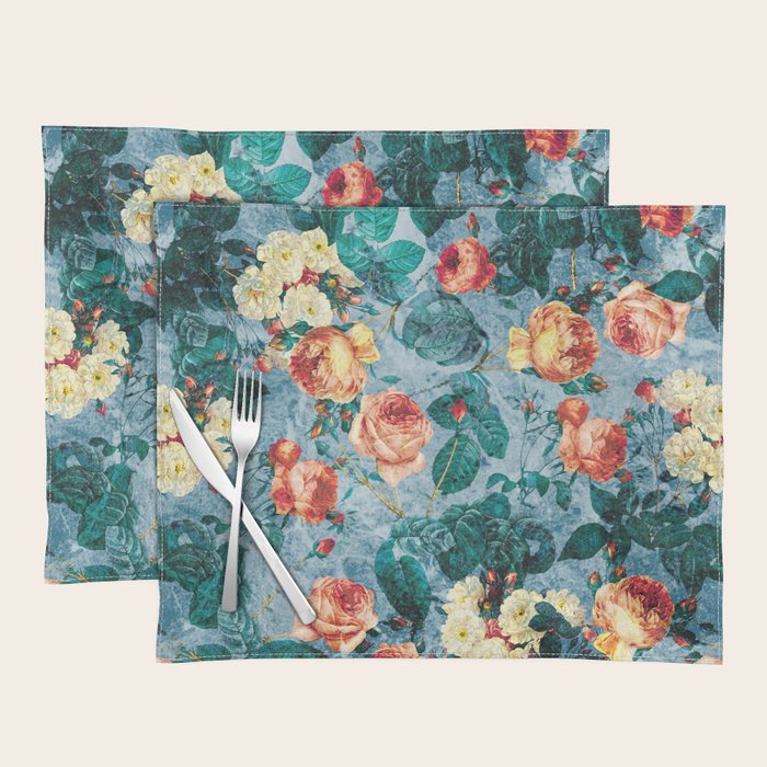 Floral and Marble Texture II Placemat Gallery Image 1