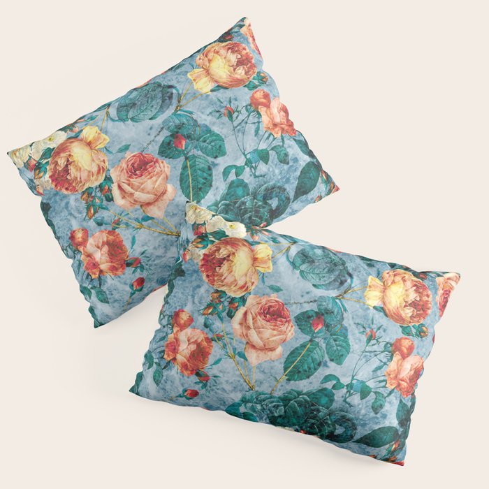 Floral and Marble Texture II Pillow Sham Gallery Image 1