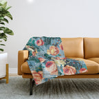 Floral and Marble Texture II Throw Blanket Gallery Image 1