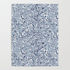 Painterly Florals - Blue Navy Poster Gallery Image 4