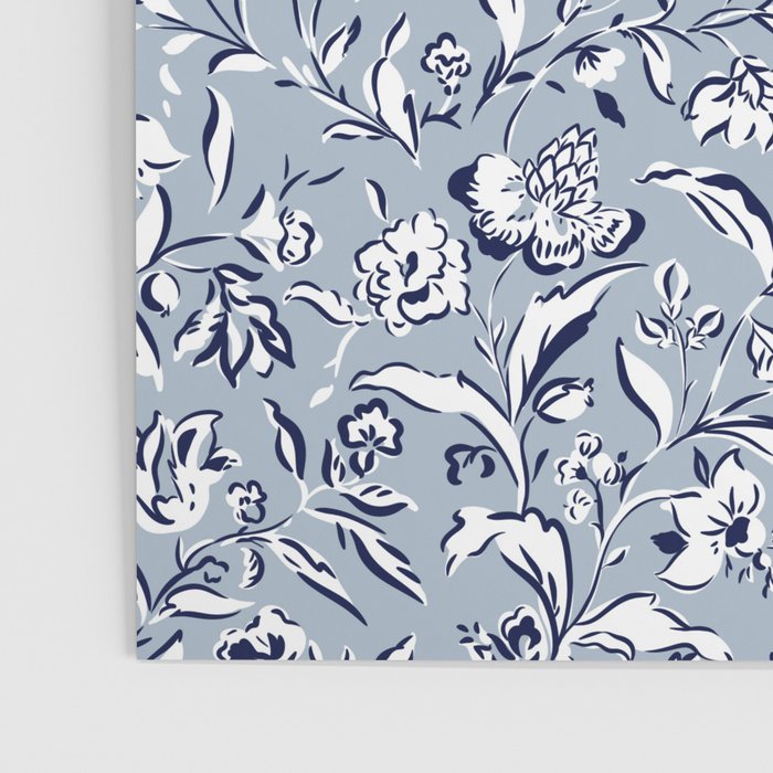Painterly Florals - Blue Navy Poster Gallery Image 3