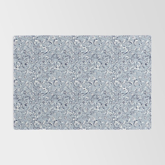 Painterly Florals - Blue Navy Rug Gallery Image 2