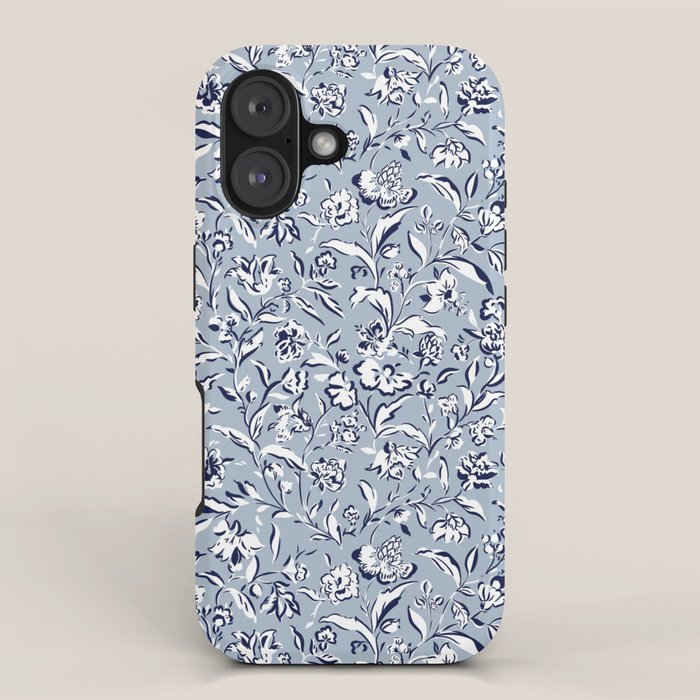 Painterly Florals - Blue Navy iPhone Case Gallery Image 1