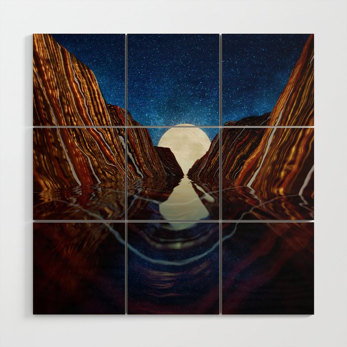 Moon Reflection Wood Wall Art Gallery Image 1