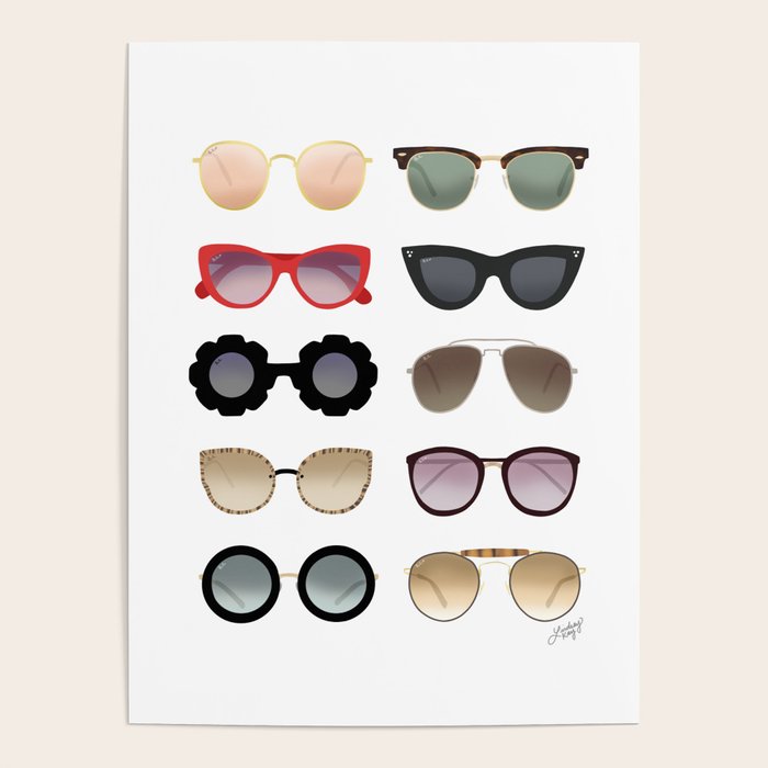 Ray Bans Sunglasses Illustration Poster Gallery Image 4