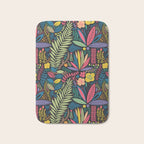 Retro colorful jungle nature plant pattern Bath Mat Gallery Image 1