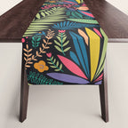 Retro colorful jungle nature plant pattern Table Runner Gallery Image 1