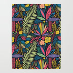 Retro colorful jungle nature plant pattern Poster Gallery Image 4