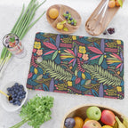 Retro colorful jungle nature plant pattern Cutting Board Gallery Image 2