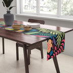 Retro colorful jungle nature plant pattern Table Runner Gallery Image 2