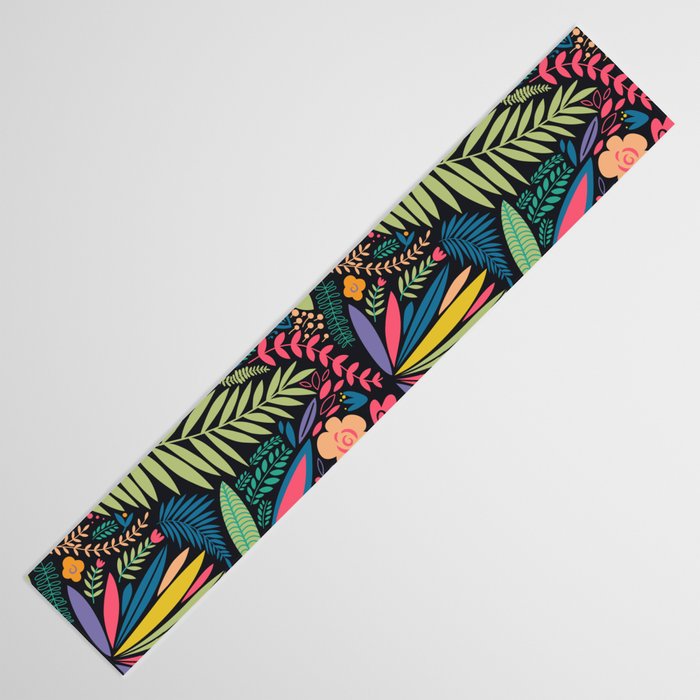 Retro colorful jungle nature plant pattern Table Runner Gallery Image 3