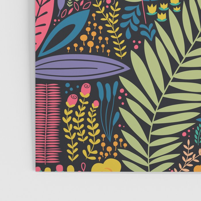 Retro colorful jungle nature plant pattern Poster Gallery Image 3