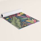 Retro colorful jungle nature plant pattern Yoga Mat Gallery Image 2