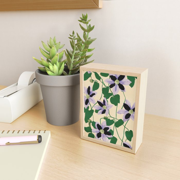 Clematis Botanical Illustration Mini Art Print Gallery Image 2