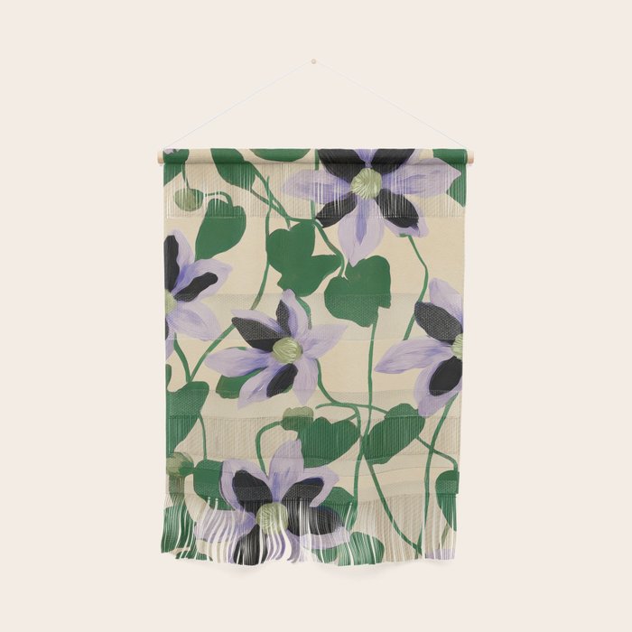 Clematis Botanical Illustration Wall Hanging Gallery Image 1